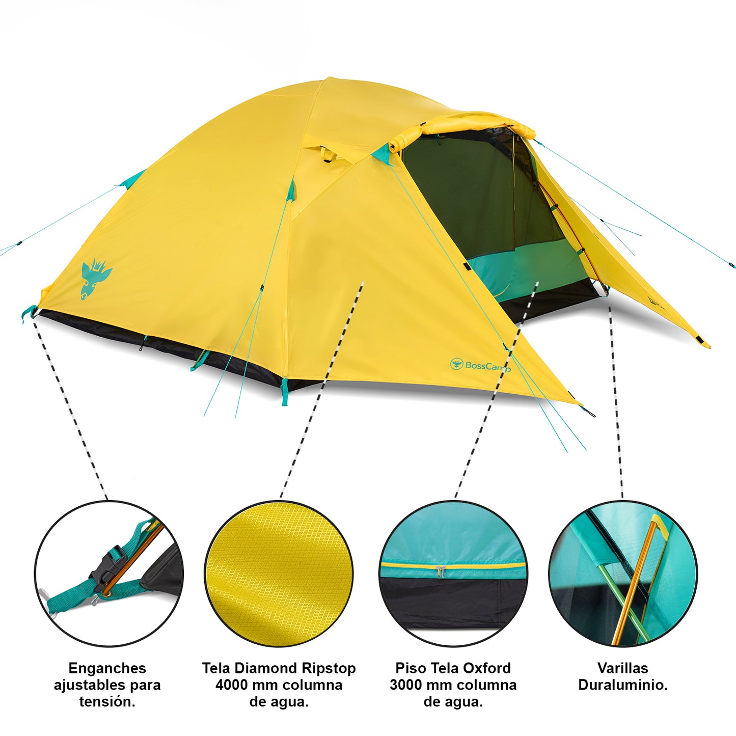 Carpa Técnica Puelche IV, 4 Personas 4000mm
