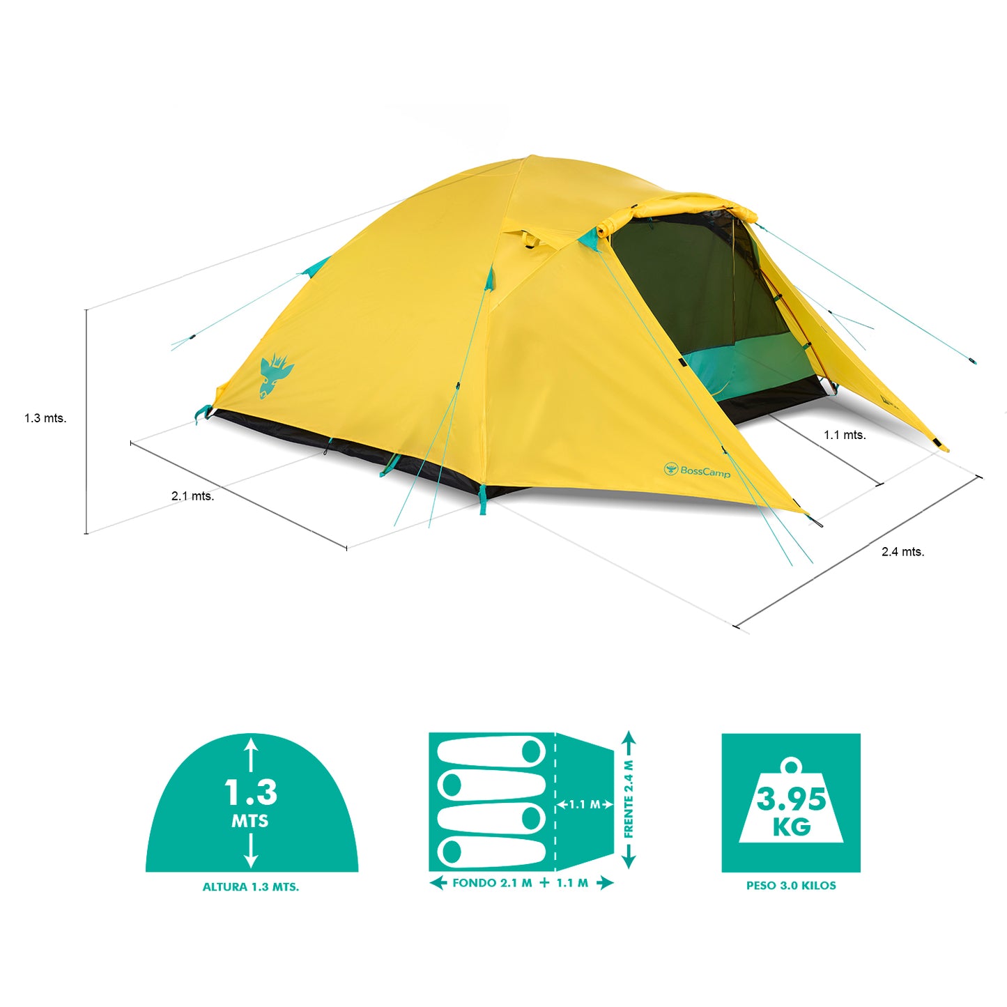 Carpa Técnica Puelche IV, 4 Personas 4000mm