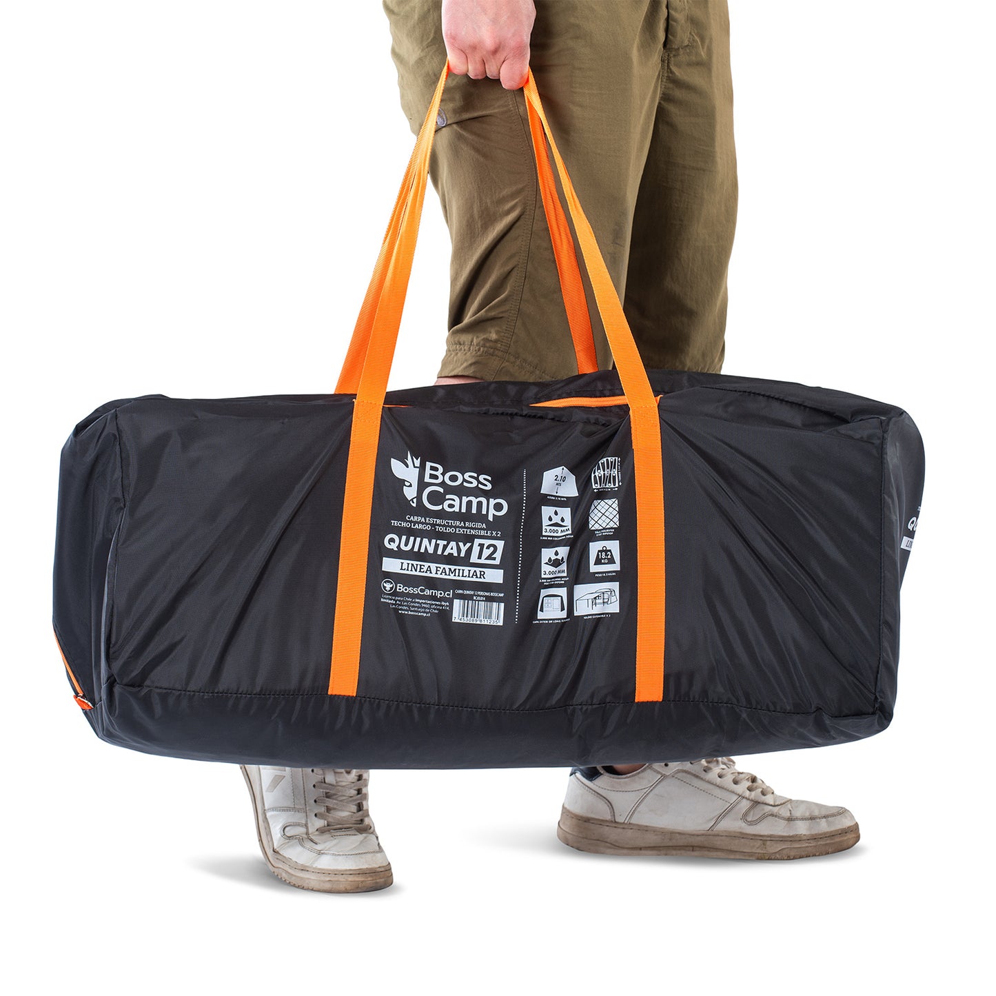 Carpa Camping Quintay 12 Personas 3000 Mm Cubre Techo Largo Toldo Extendido