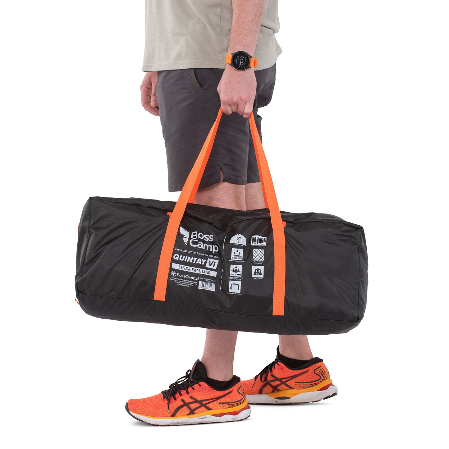 Carpa Camping Quintay 6 Personas 3000 Mm Cubre Techo Largo Toldo Extendido