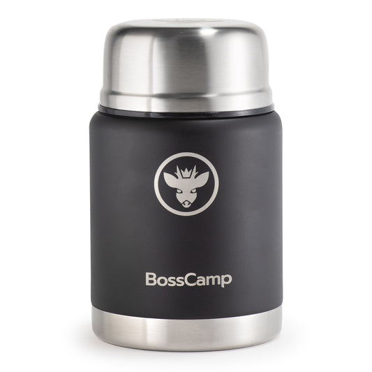 Termo Comida BossCamp 500 ml Negro Acero Inox Bolso Cuchara