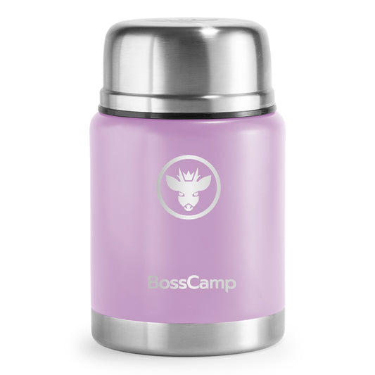 Termo Comida BossCamp 500 ml Lila Acero Inoxidable Bolso Cuchara