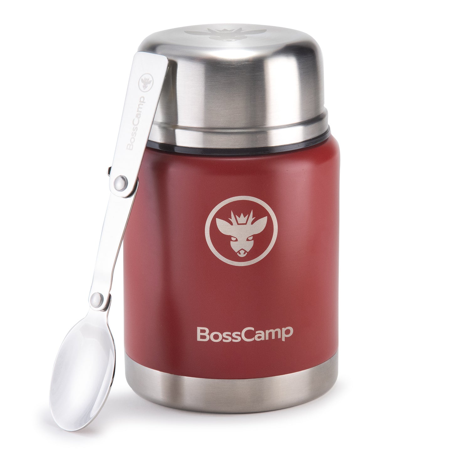 Termo Comida BossCamp 500 ml Rojo Acero Inox Bolso Cuchara