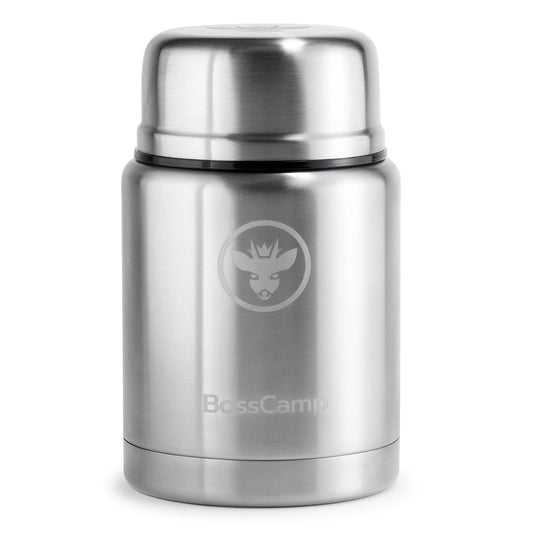 Termo Comida BossCamp 500 ml Plata Acero Inox Bolso Cuchara