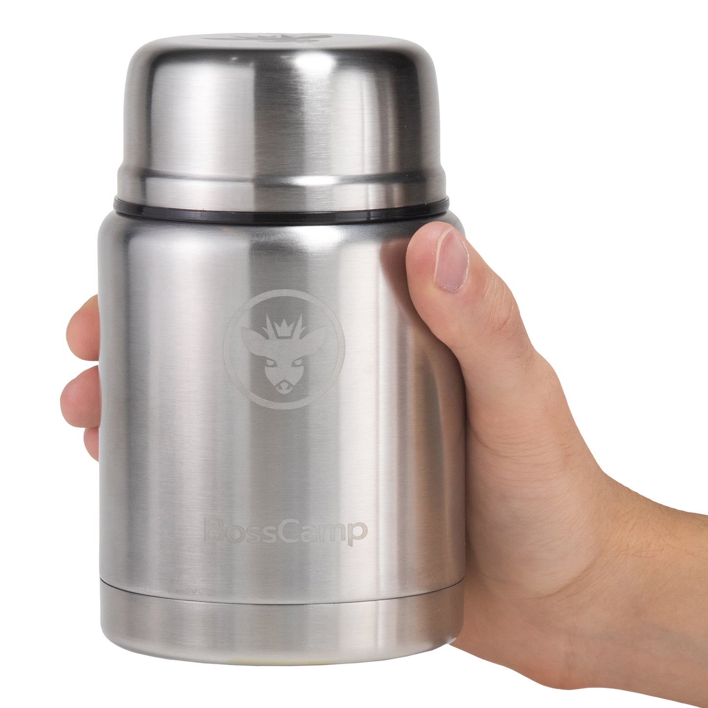 Termo Comida BossCamp 500 ml Plata Acero Inox Bolso Cuchara
