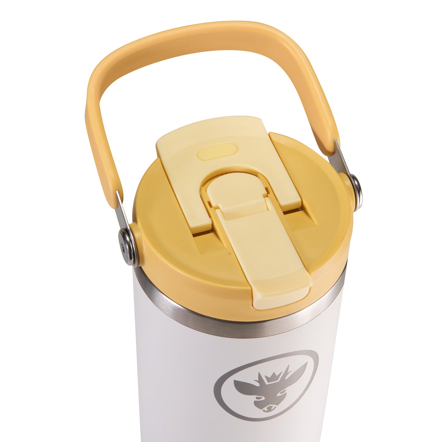 Vaso Termico Tumbler Mug Termo BossCamp 1200ml Tapa 2 en 1 Blanco