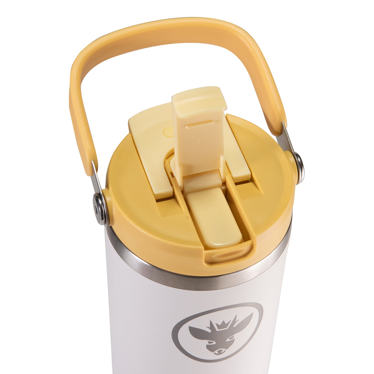 Vaso Termico Tumbler Mug Termo BossCamp 1200ml Tapa 2 en 1 Blanco