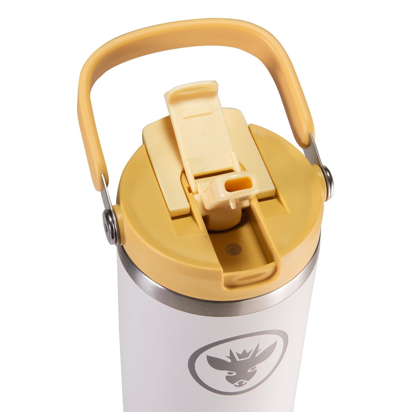 Vaso Termico Tumbler Mug Termo BossCamp 1200ml Tapa 2 en 1 Blanco