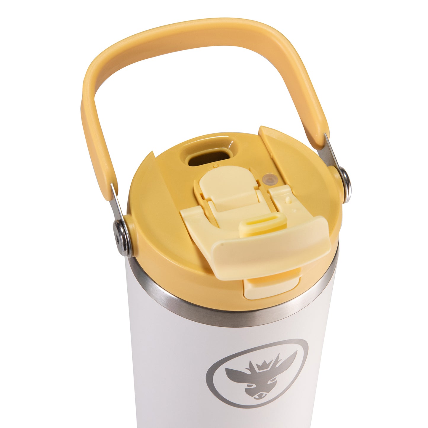 Vaso Termico Tumbler Mug Termo BossCamp 1200ml Tapa 2 en 1 Blanco
