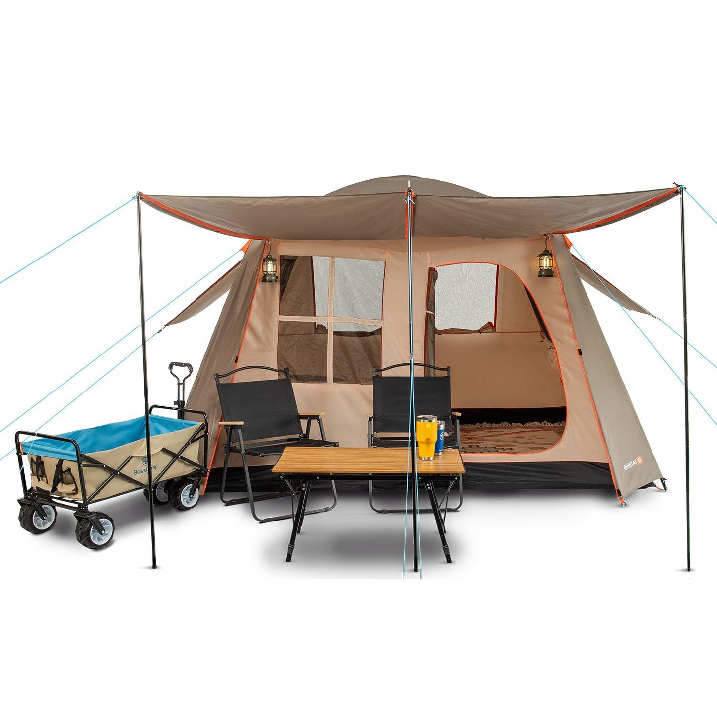 Carpa Quintay Vi 6 Personas 3000 Mm Cubre Techo Largo Toldo Extendido