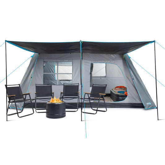 Carpa Camping Quintay 10 Personas Instant Black & Fresh 3000 Mm Cubre Techo Largo