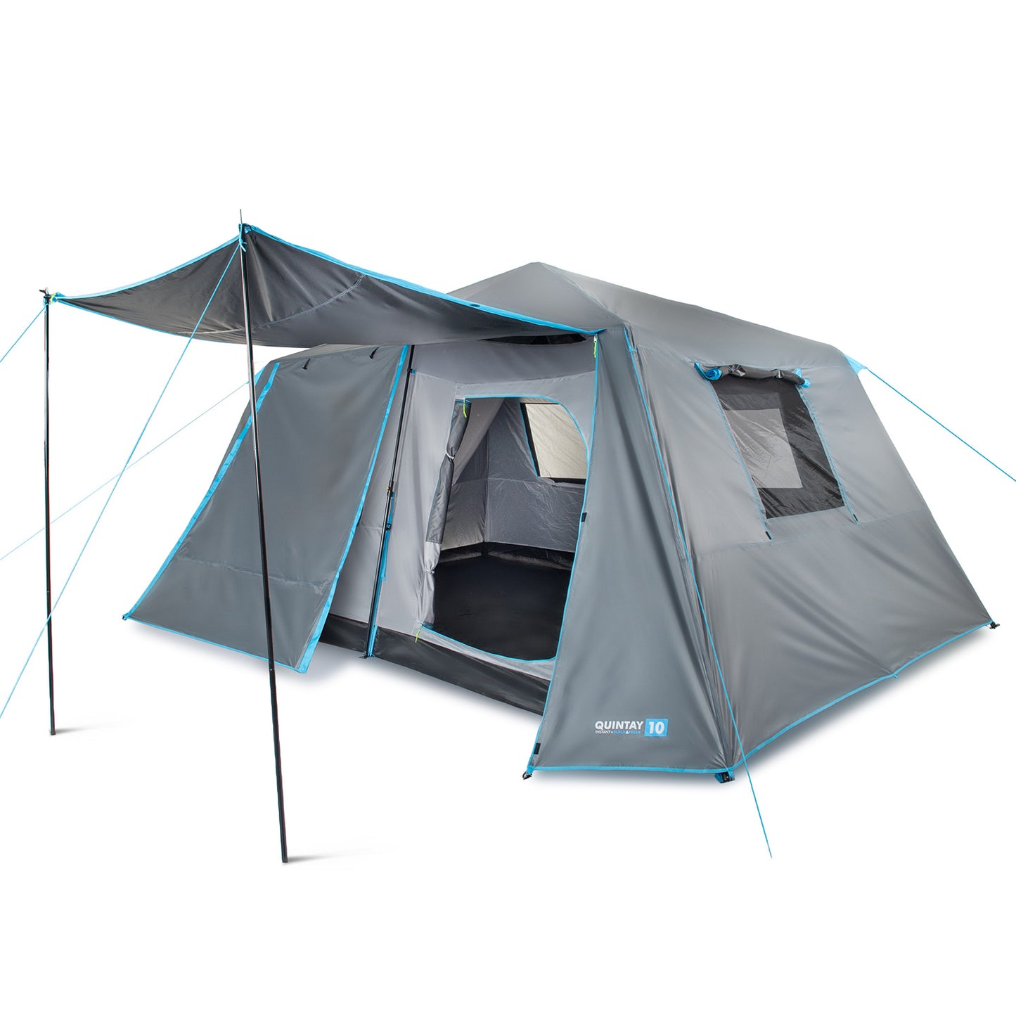 Carpa Camping Quintay 10 Personas Instant Black & Fresh 3000 Mm Cubre Techo Largo