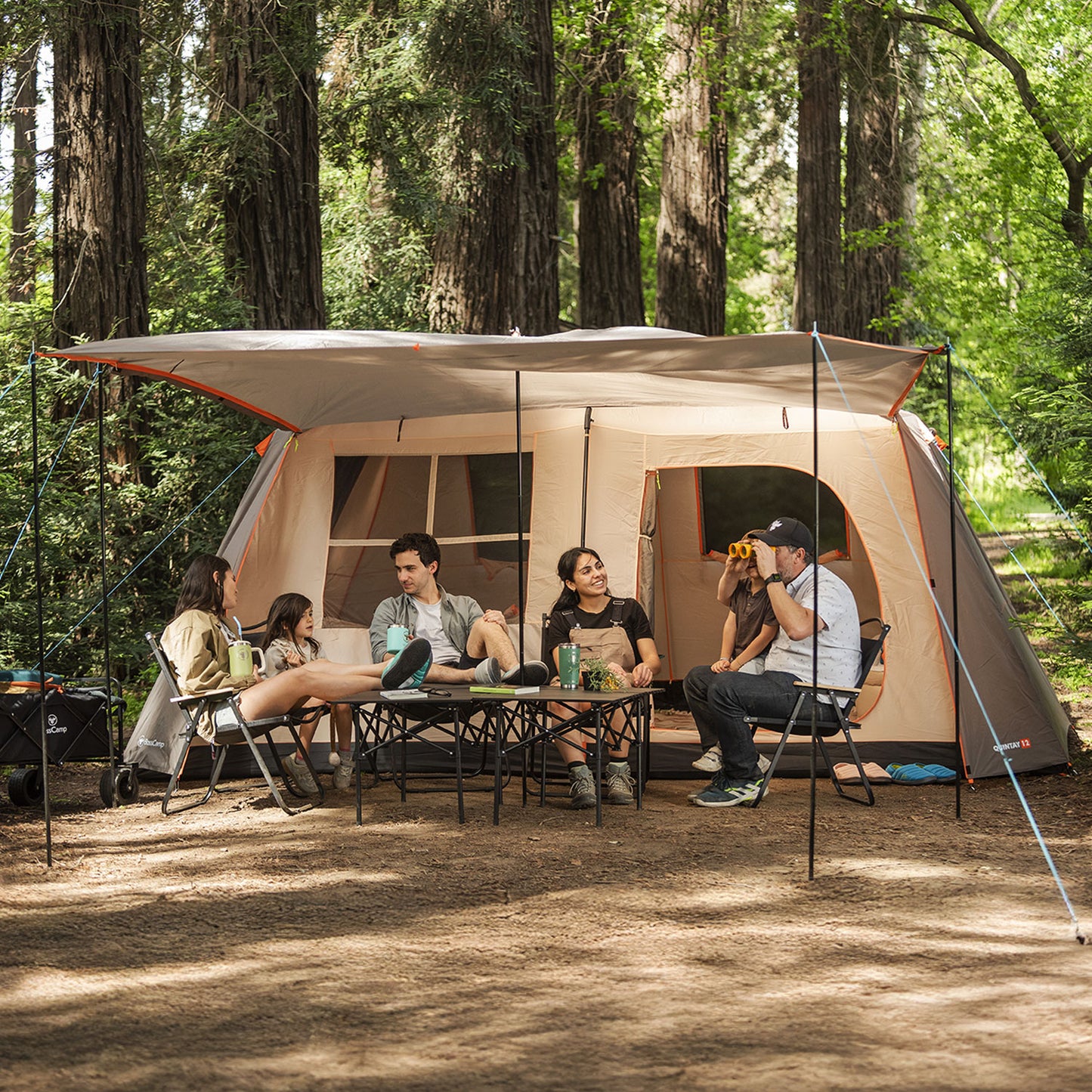 Carpa Camping Quintay 12 Personas 3000 Mm Cubre Techo Largo Toldo Extendido