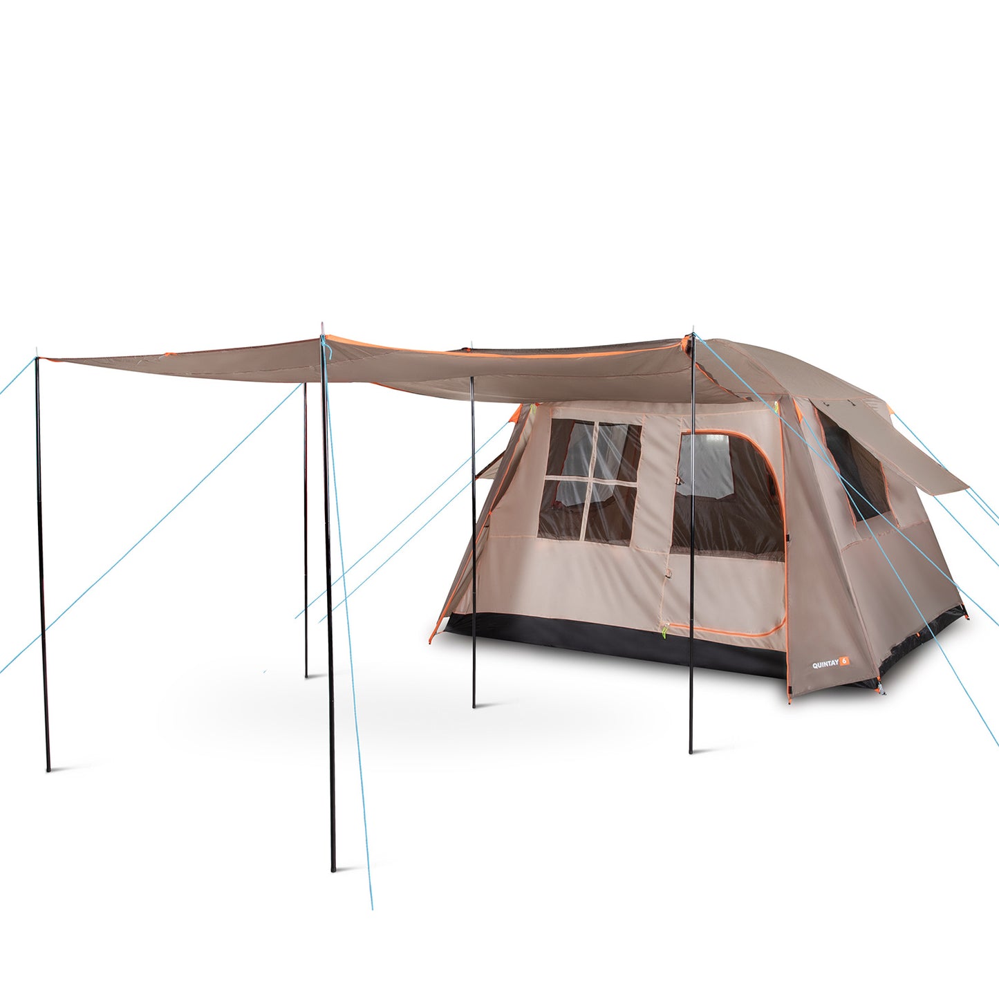 Carpa Camping Quintay 6 Personas 3000 Mm Cubre Techo Largo Toldo Extendido