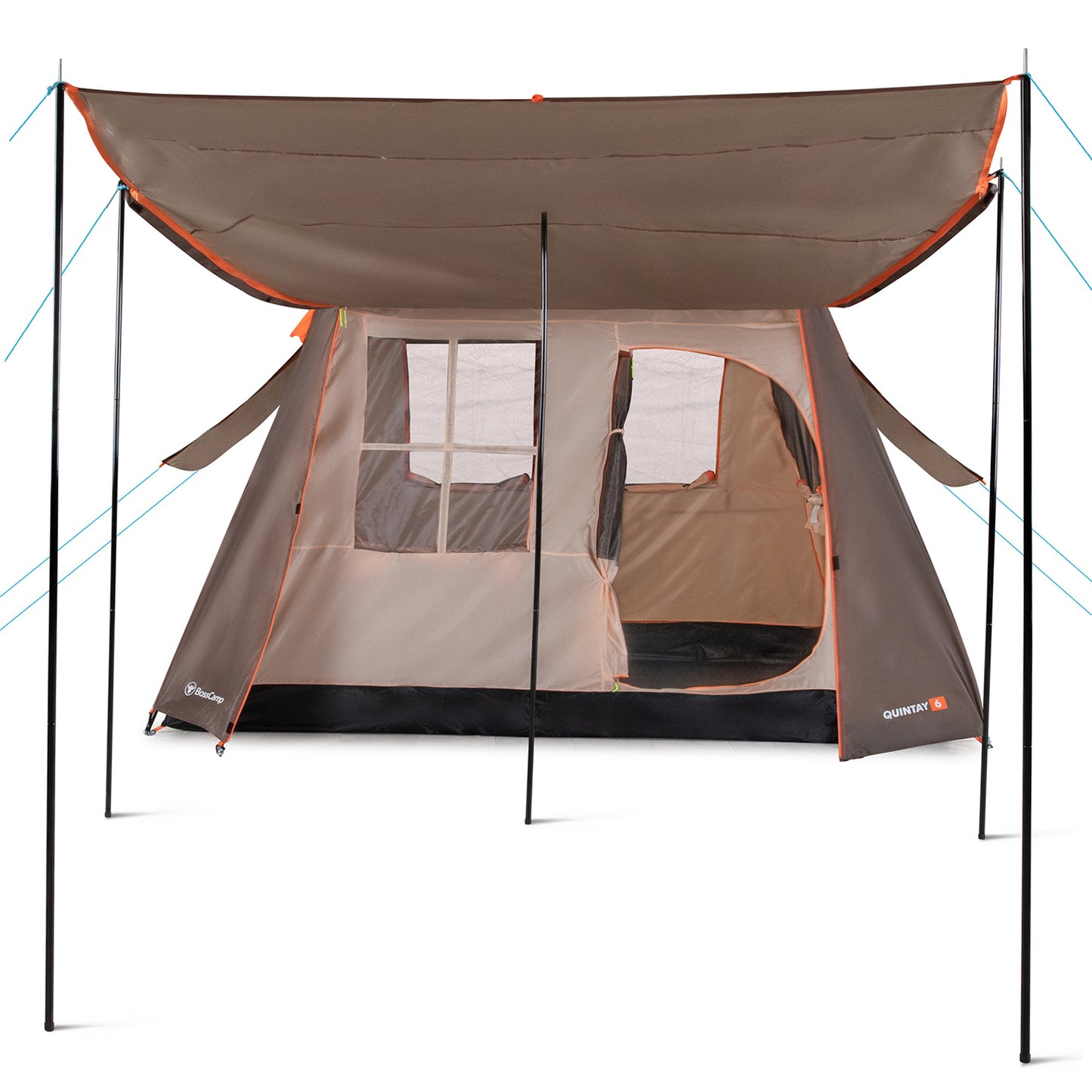 Carpa Camping Quintay 6 Personas 3000 Mm Cubre Techo Largo Toldo Extendido