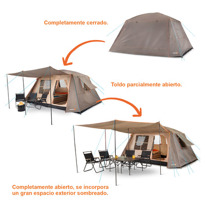 Carpa Quintay 8 Personas 3000 Mm Cubre Techo Largo Toldo Extendido