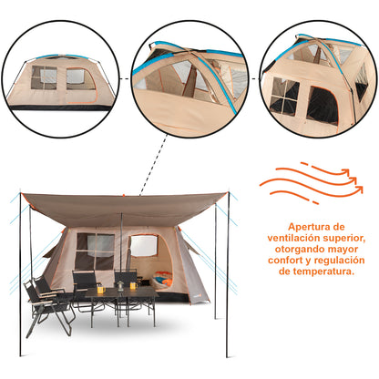 Carpa Quintay 8 Personas 3000 Mm Cubre Techo Largo Toldo Extendido