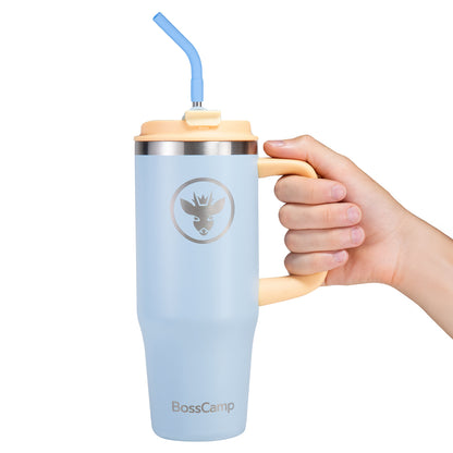 Vaso Térmico Tumbler Mug Termo BossCamp 1000ml Tapa 2 en 1 Cielo