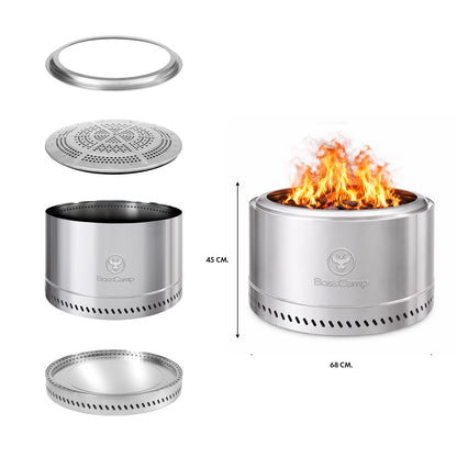 Brasero Sin Humo Fireboss Inferno XL 68 cm Silver