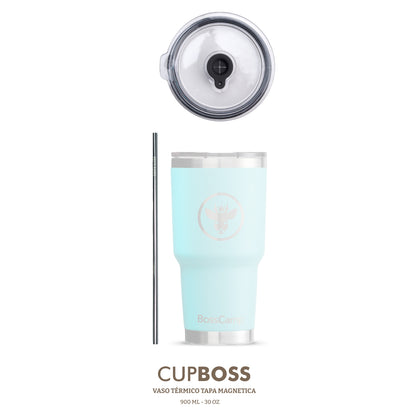 Tapa Vaso Térmico  900 ML + Bombilla Metálica