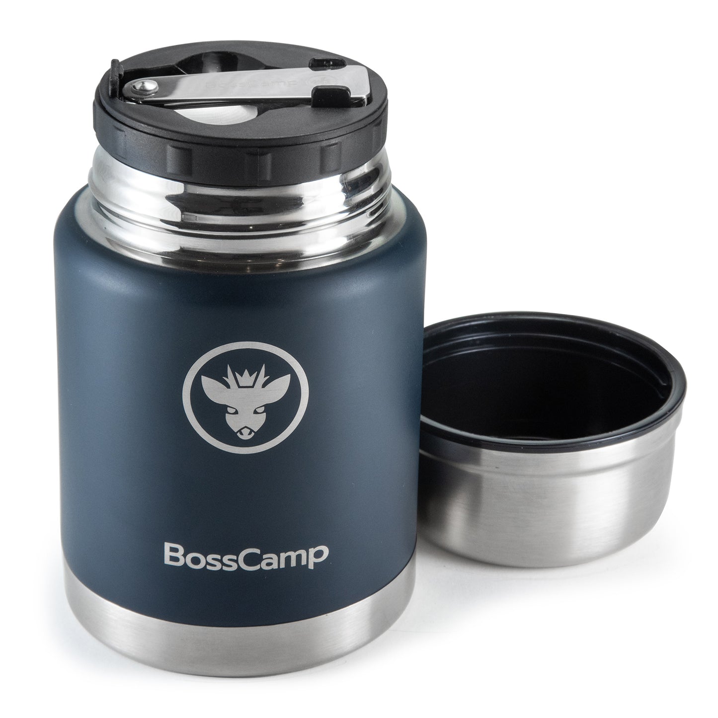 Termo Comida BossCamp 500 ml Azul Acero Inox Bolso Cuchara