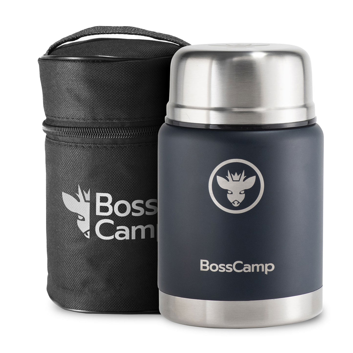 Termo Comida BossCamp 500 ml Azul Acero Inox Bolso Cuchara