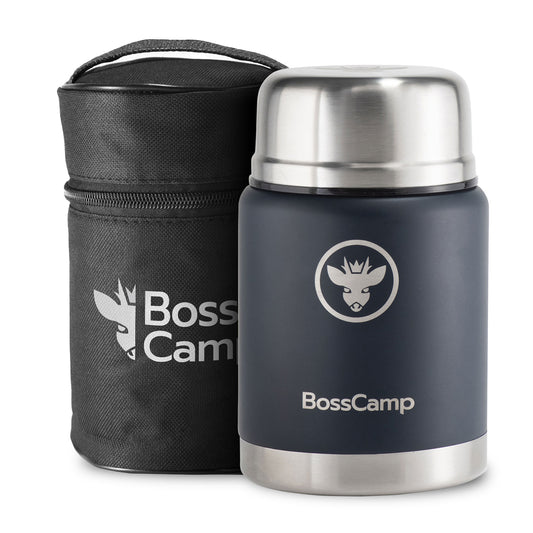 Termo Comida BossCamp 500 ml Azul Acero Inox Bolso Cuchara