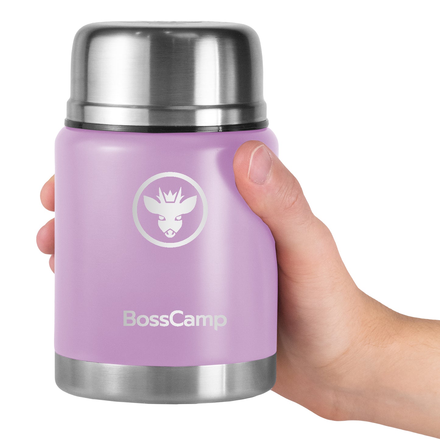 Termo Comida BossCamp 500 ml Lila Acero Inoxidable Bolso Cuchara