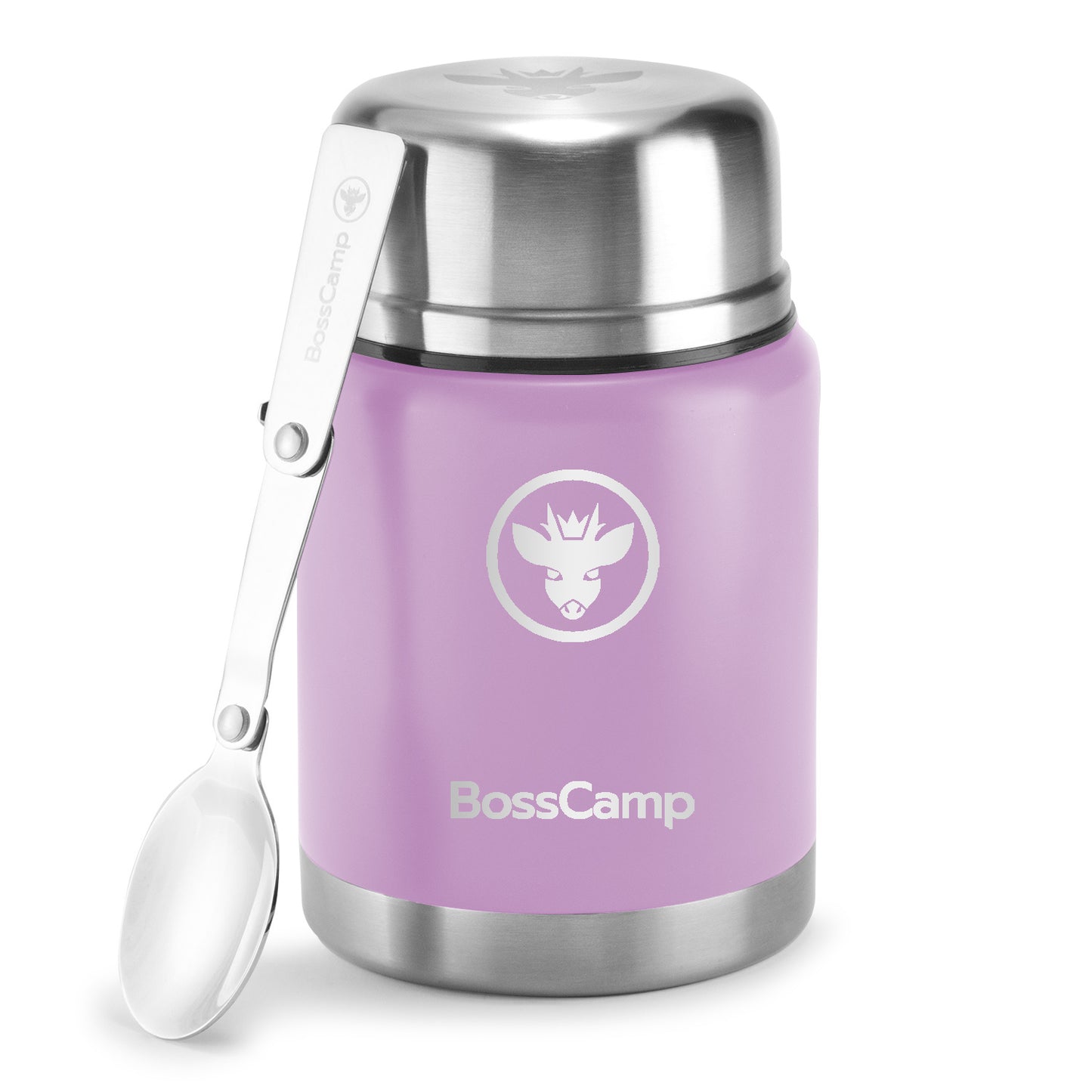 Termo Comida BossCamp 500 ml Lila Acero Inoxidable Bolso Cuchara