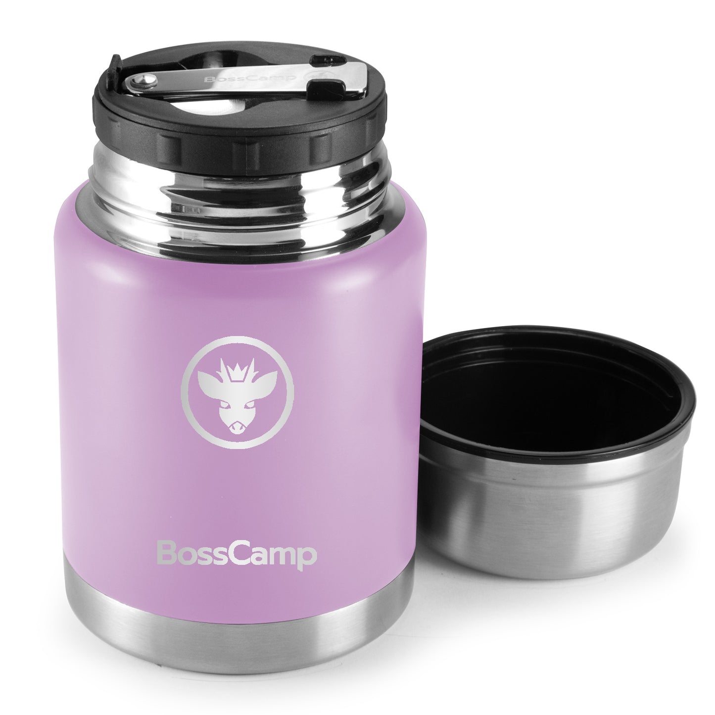Termo Comida BossCamp 500 ml Lila Acero Inoxidable Bolso Cuchara