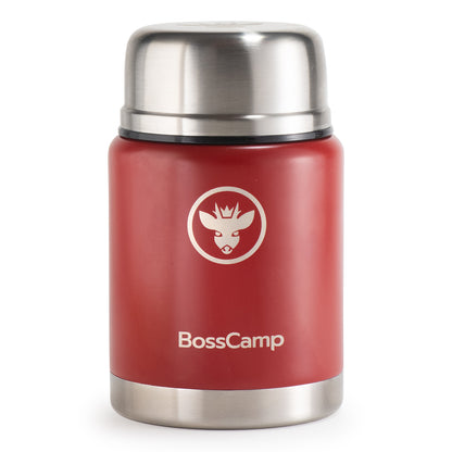 Termo Comida BossCamp 500 ml Rojo Acero Inox Bolso Cuchara