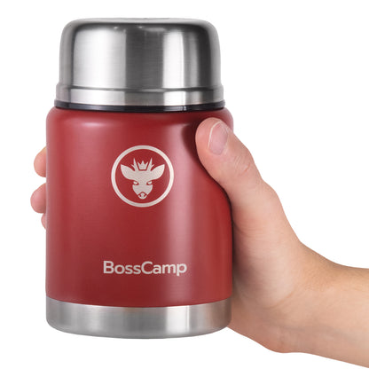 Termo Comida BossCamp 500 ml Rojo Acero Inox Bolso Cuchara