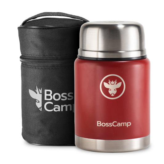 Termo Comida BossCamp 500 ml Rojo Acero Inox Bolso Cuchara