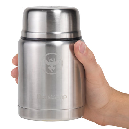 Termo Comida BossCamp 500 ml Plata Acero Inox Bolso Cuchara