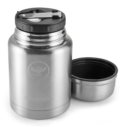 Termo Comida BossCamp 500 ml Plata Acero Inox Bolso Cuchara