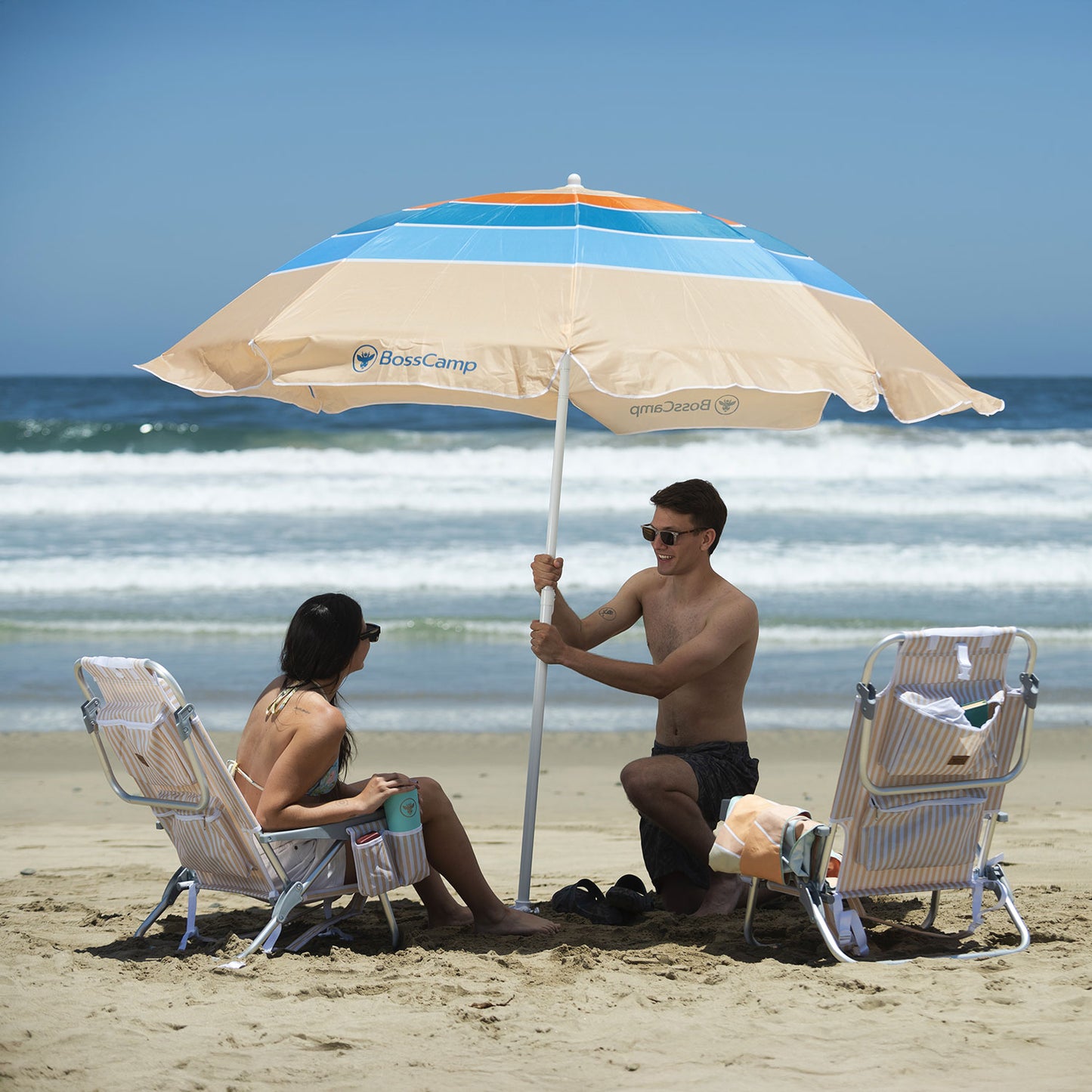 Quitasol Sombrilla Playa Grande 2,5 m UV+50 Quintay Sol Bosscamp
