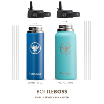 Tapa Boca Ancha con bombilla para Botella 600 / 950 ML BOSSCAMP