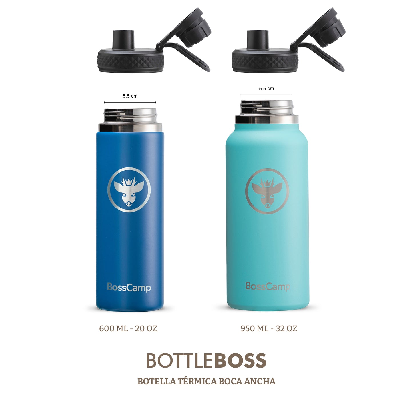 Tapa Boca Ancha para Excursión para Botella 600 / 950 ML BOSSCAMP