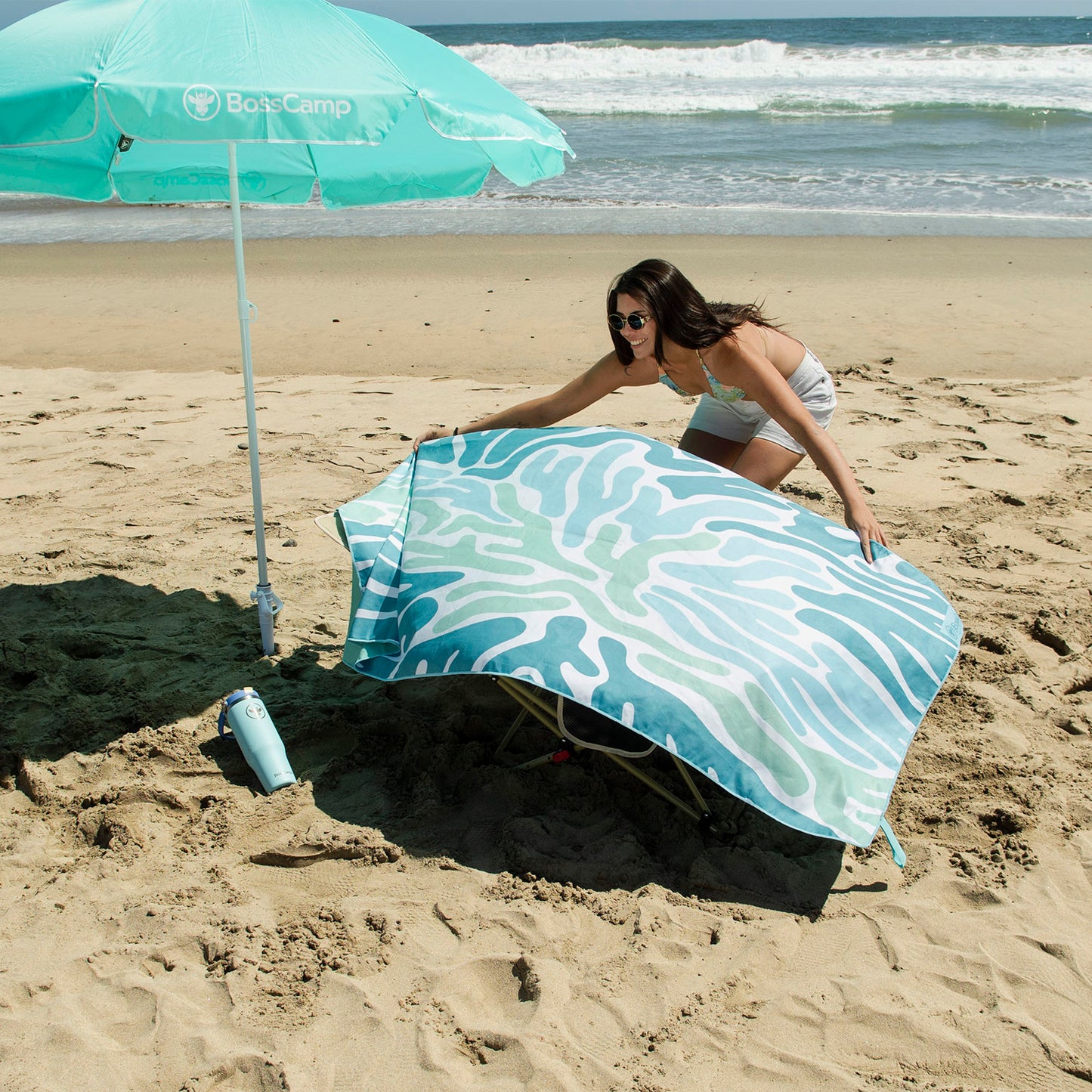 Toalla Playa Microfibra Grande XL Corales Bosscamp (90 x 200)