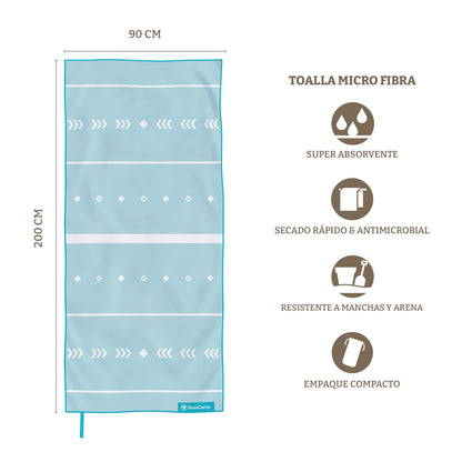 Toalla Playa Microfibra Grande XL Tribal Bosscamp (90 x 200)