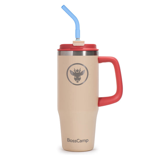 Vaso Térmico Tumbler Mug Termo BossCamp 1000ml Tapa 2 en 1 Arena