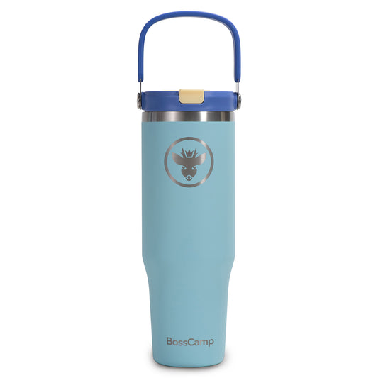 Vaso Termico Tumbler Mug Termo BossCamp 1200ml Tapa 2 en 1 Cielo