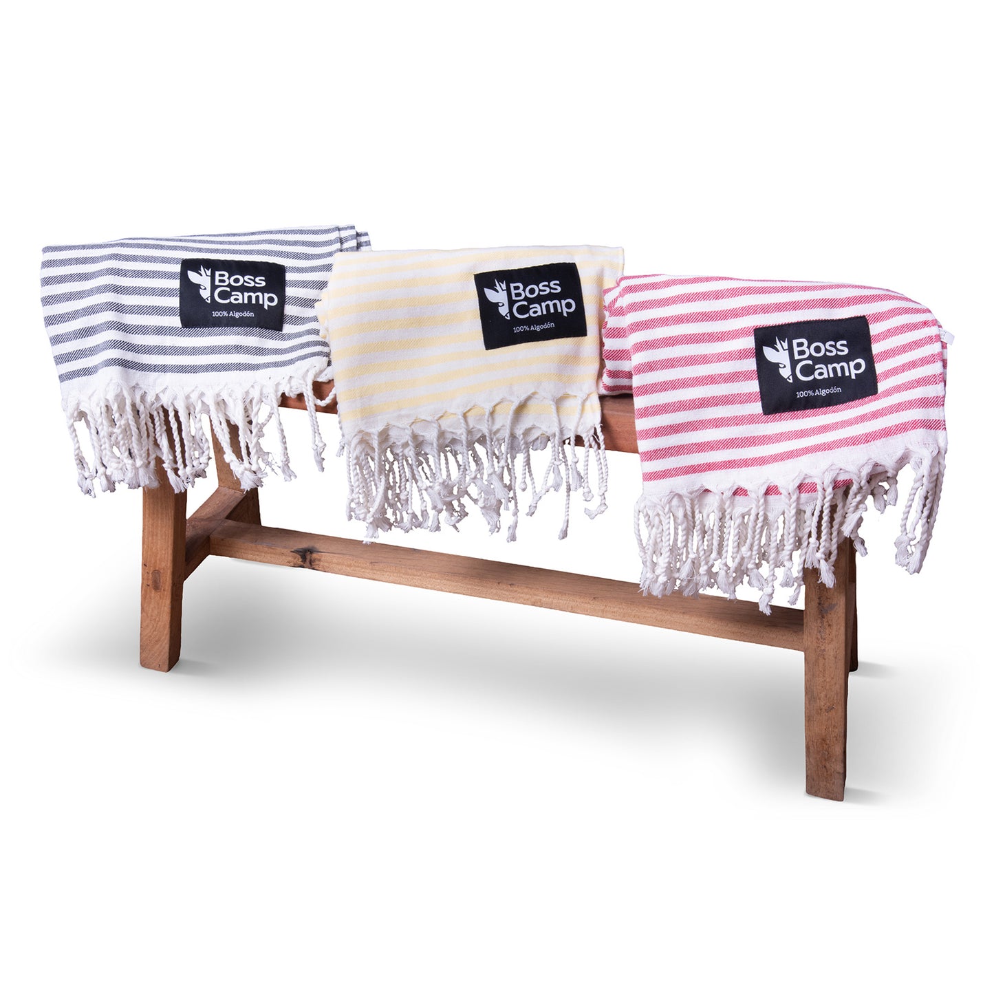 Toalla Turca 100% Algodón Línea Negra Bosscamp (100 x 180)